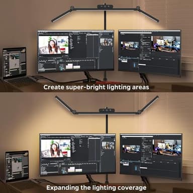 SUMOT LED Desk Lamp with Clamp, 24W Architect Light, Auto-Dimming, Stepless Brightness Control, Atmosphere Lighting for Home Office - Image 2