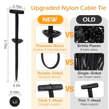 Upgrade Nylon Universal Cable Tie Buckle with Clear Storage Box – Cable Tie Buckle Zip Tie Clips for Car Fender, Engine Cover, Mudguard Fastener, Automotive Replacement Screw Fixing, 100PCS - Image 2