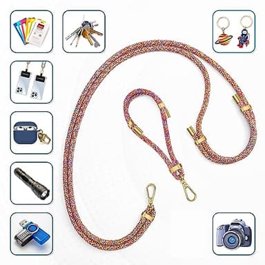 Lawonda 2 Pads Phone Lanyard Adjustable Crossbody Cell Phone Neck Strap Universal Mobile Phone Wrist Lanyard + 2pcs Cellphone Patch Tether Tab for Travel Essentials Black - Image 6
