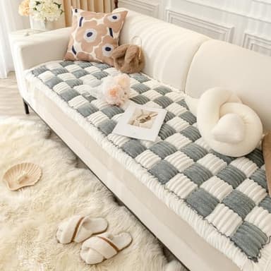 Awjcsv Couch Cover for Dogs Washable, Sofa Cover Protector, Couch Covers for 3 Cushion Couch Sofa Pet Friendly, Soft, Non Slip (27.6 x 59 Inch, Grey) - Image 8