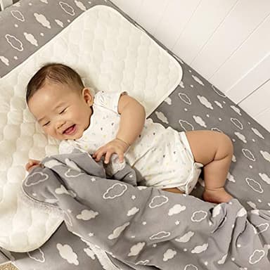 American Baby Company Heavenly Soft Chenille Fitted Crib Sheet 28" x 52", Warm and Cozy Neutral Chenille Sheet, Gray 3D Cloud, for Boys and Girls, Fits Crib and Toddler Bed mattresses - Image 6