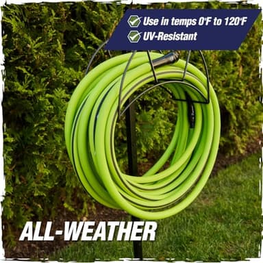 Rugged Rhino Heavy Duty Flexible Light Weight Garden Hose, 25ft x 5/8in, 4 Layer Leakproof Outdoor Gardening Tools, Watering Supplies, Powerful Water Pressure for Lawn, Flowers, Green Black - Image 7
