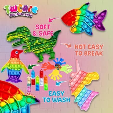120 Pcs Fidget Toys Pack, Pop Sensory Party Favors Set Gifts for Kids Adults Boy Girl Stocking Stuffers Autistic Bulk Goodie Bag Filler Treasure Box Classroom Prizes School - Image 9