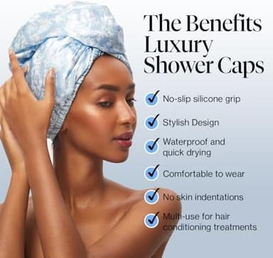 Kitsch Bridgerton x Satin Microfiber Hair Towel Wrap for Women - Super Absorbent, Quick Dry, Anti-Frizz, for Long & Short Hairs, Turbans for Women, Hair Wrap - Toile de Blue - Image 5