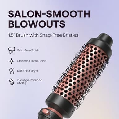 Wavytalk 5 in 1 Curling Iron Set with Curling Brush and 4 Interchangeable Ceramic Curling Wand (0.35"-1.25”), Wand Curling Iron Instant Heat Up, Dual Voltage Hair Curler - Image 3