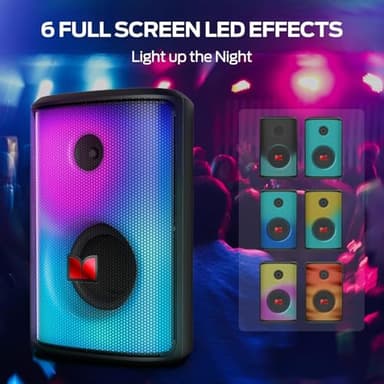 Monster Sparkle Bluetooth Speaker Loud, 120W Peak Portable Speaker with Powerful Sound and Heavy Bass, Full-Screen Colorful Lights, 24H Playtime, AUX, USB Playback, Waterproof - Image 2