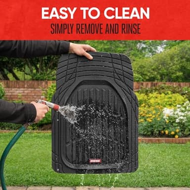 Motor Trend - MT-923-BK 923-BK Black FlexTough Contour Liners-Deep Dish Heavy Duty Rubber Floor Mats for Car SUV Truck & Van-All Weather Protection, Universal Trim to Fit - Image 7