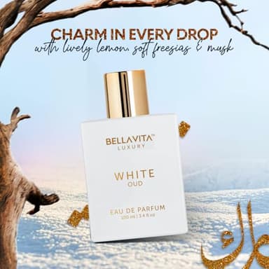 BellaVita Luxury White OUD Unisex Perfume 100Ml | Premium Arabic Men and Women Perfumes | Notes of Artemisia, Musk, Oud Vetiver and Freesias | Exquisite Unisex Arabian Perfume for Women & Men - Image 2