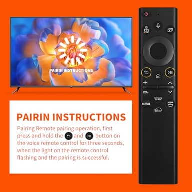 BN59-01385A Solar Voice Remote Control for Samsung Smart TV,Samsung TV Remote Control Replacement Compatible for 2021-2023 Neo QLED, The Frame and Crystal 4k 8K UHD Smart TVs Series (Black) - Image 5