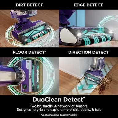 Shark POWERDETECT Upright Vacuum Cleaner with HEPA Filter, Heavy Duty Vacuum with Powerful Suction for Pet Hair Pickup, DuoClean Technology, Powered Lift-Away, Ideal for Carpets & Hardfloors, AZ4002 - Image 3