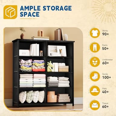 DWVO 8-Drawer Fabric Dresser, Furniture Storage Tower Cabinet, Organizer for Bedroom, Living Room, Hallway, Closet - Image 5