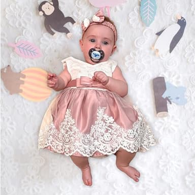 Baby Girl Dresses Bowknot Lace Pageant Party Wedding Flower Girl Dress 12-18 Months - Image 2