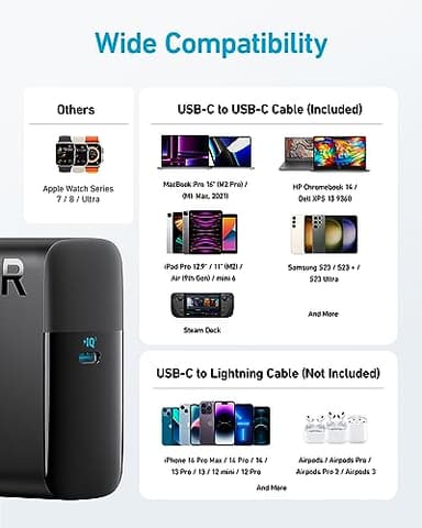 Anker MacBook Charger, Compact and Foldable 100W USB C Charger for MacBook Air, Samsung Galaxy, iPhone 17/16 Series, iPad Pro, and More, 5FT USB C Cable Included - Image 2