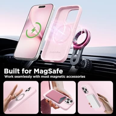 GolbinBox Magnetic for iPhone 16 Pro Max Case, Compatible with MagSafe, Screen Protector + Camera Lens Protector, Liquid Silicone Shockproof Protective Phone Case for iPhone 16 Pro Max, Chalk Pink - Image 4
