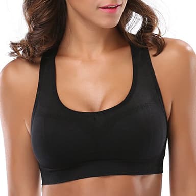 MIRITY Women Racerback Sports Bras - High Impact Workout Gym Activewear Bra Pack of 3 Color Black Size M - Image 2