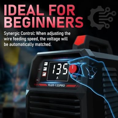 YESWELDER 135Amp MIG Welder,110V Flux Core Welder Flux Core MIG/Lift TIG/Stick 3-in-1 Large LED Digital Display Welding Machine IGBT Inverter Welder FLUX-135PRO - Image 6