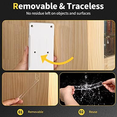 KUSUFEFI Double Sided Adhesive tape Heavy Duty, Double Stick Mounting (2 Rolls, Total 20FT), Clear Two Sided Wall tape Strips, Removable Poster tape for Home, Office, Car, Outdoor Use - Image 4