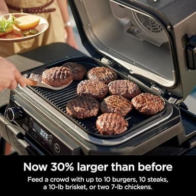 Ninja Woodfire ProXL Outdoor Grill & Smoker, Thermometer, 4-in-1 Master Grill, BBQ Smoker, Outdoor Air Fryer, Bake, Portable, Electric Grill (Renewed) (Navy) - Image 7