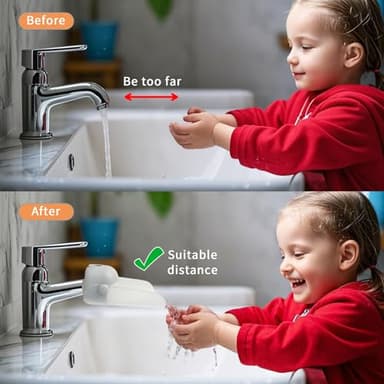 KOMIDK Faucet Extender for Bathroom Sink Faucet Extender for Toddlers Bathroom Sink Kitchen Bathtub (Grey) - Image 5