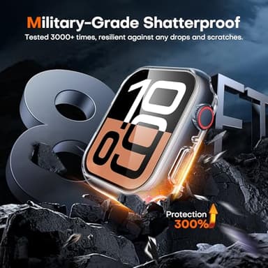 TAURI 2 Pack Hard Case for Apple Watch Series 10 (2024) 42mm, with PC Tempered Glass Screen Protector, [Scristant Resistant], [Overall Protection] Slim Cover for iWatch S10 42mm, Clear - Image 3