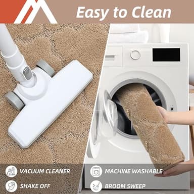 COSY HOMEER Soft Floor Mats for in Front of Sink Super Absorbent Kitchen Rugs 20"x59" Non-Skid Standing Mat Washable,Polyester,Beige - Image 5