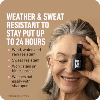 BOLDIFY Hairline Powder - Root Touch Up Hair Color for Gray Coverage - Bald Spot Concealing Hair Powder for Women & Men - 48-Hour Stain-Proof - Medium Brown - Image 7