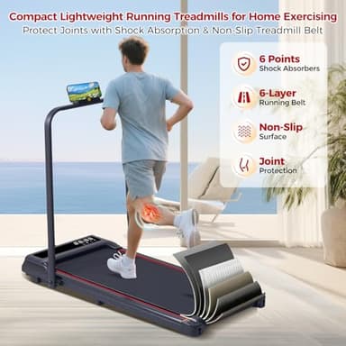 Treadmill with Handles for Home Small, 3.0HP Electric Compact Walking Pad Treadmills with Handle Bar, 0.6-6.2MPH Portable Under Desk Treadmill Home for Small Space, 320LBS - Image 7