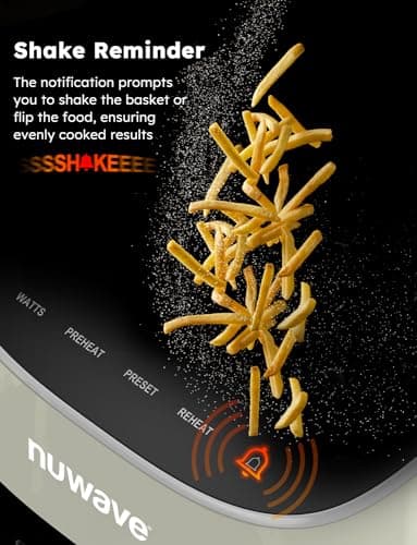 Nuwave Brio Plus 8 Qt Air Fryer, PFAS Free, New & Improved, Digital Touch Screen, Cool White Display, 50°F~400°F in Precise 5°, 5 Cook Functions, 100 Presets & 50 Memory, 3 Wattages 700, 1500, 1800 - Image 2