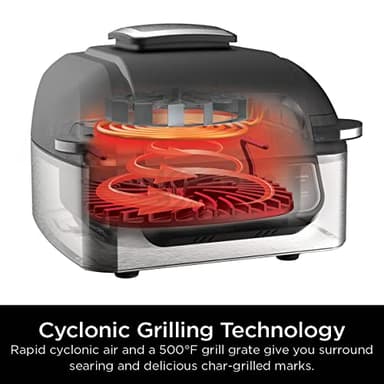Ninja | Indoor Grill | Foodi | 5-in-1 (Grill, Air Fry, Roast, Bake, and Dehydrate | Fits up to 3lb Roast | Smoke Control System and Dishwasher Safe Parts| Black/Grey | AG301 - Image 6