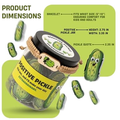 60 Positive Pickle Cards Jar, Affirmation Cards For Women, Teens, Stocking Stuffers, Christmas Gifts For Women Mom, Gifts For Women, Teacher Gifts, White Elephant Gifts, Teen Girl Gifts Trendy Stuff - Image 7