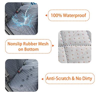 Honest Dog Car Seat Covers, Dog seat Cover with Side Flap for Cars, Trucks, and Suv's - Waterproof & Nonslip Pet Seat Cover for Backseat - Image 2
