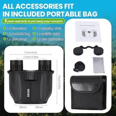 ERUIDI 10x25 Binoculars Compact for Adults - Small Binoculars for Bird Watching Cruise Ship with Portable Anti-Slip Design Lightweight for Travel Hiking - Image 6