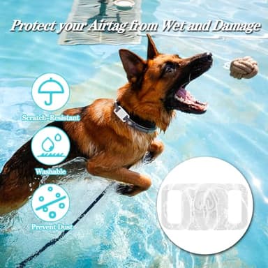 4 Pack Waterproof AirTag Dog Collar Holder Compatible with Apple AirTag, Silicone Hidden Loop Holder for Airtag Tracker, Anti-Lost Dog Collar Air Tag Accessories(Black,White,Red,Blue) - Image 3