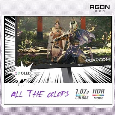 AOC Agon PRO AG276QZD2 27" OLED Tournament Gaming Monitor 2560x1440, 240Hz 0.03ms, G-SYNC, PS5 Switch Compatible, Glossy, Black (Renewed) - Image 4