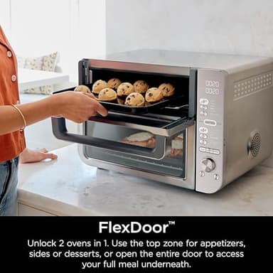 Ninja Countertop Oven Double Stack XL & Air Fryer with Pro Cook System, 12-in-1, Flexdoor, FlavorSeal, SMART FINISH with DualZone Technology, Air Fryer, Bake, Broil, Reheat, Stainless Steel, DCT651 (Renewed) - Image 5