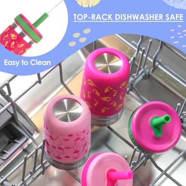 Sursip 10 oz Stainless Steel Toddlers Sippy Cups with Straws | Spill-Proof Tumblers Drinks & Snacks, Smoothie Cups for Kids, BPA-Free, Dishwasher Safe - Image 6