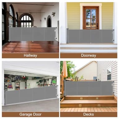 Miumoon 200 inch Retractable Baby Gates 42 inch Tall, Retractable Gate with Reinforced Strip Design to Prevent Crawling Through, 16 FT Outdoor Retractable Gates, Extra Wide Retractable Gate for Garage - Image 7