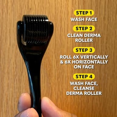 The Beard Club Derma Roller for Face, Body and Scalp - Microneedling for Men and Women with 540 Titanium Microneedles - Beard Roller & Micro Needling Scalp Hair - Black - Image 9