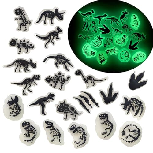 JunxinGYL 21Pcs Glow in the night dinosaurs shoe charms for Boys Kids shoe Decoration PVC Decoration for Shoes Bracelets Dinosaurs Themed Party Favor - Image 1