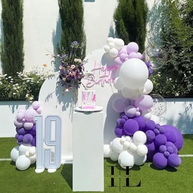 NISOCY Purple Balloons Arch Garland Kit, 102PCS 18In 12In 10In 5In Deep Dark Purple Balloons Different Sizes for Birthday Graduation Engagement Mermaid Theme Halloween Party Decorations - Image 6