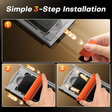 TOCOL for iPhone 16 Pro Screen Protector Zero Bubble Auto-Dust Removal 9H+ Hardness Tempered Glass for Full Coverage Easy Installation 6.3-Inch 2 Pack - Image 3