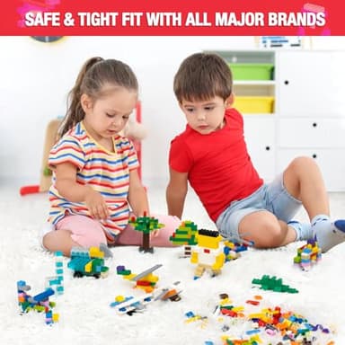 MANNIDOO 1600 Pieces Building Bricks, Building Bulk Block with 2 Packs 24x24 Studs Sticky Plate and 46PCS Wheel Accessory - Compatible with All Major Bricks, Gfits for Kid - 18 Shape/16 Color - Image 3