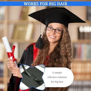 Graduation Cap Headband Insert, Grad Caps Headband Insert, Adjustable, Secures Cap and Keeps Hairstyle, Upgraded Interior Design, Simple and Practical Anti-Fall Hairband for Graduation (1 Pack, M) - Image 4