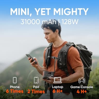 Jackery Explorer 100 Plus with 1xSolarSaga 40W mini, 99Wh LiFePO4 Battery Power Bank, 3-Port 128W Portable Charger, PD 3.0 Fast Charge, Compatible with MacBook Pro/Air, iPhone 15/14/13 Series - Image 2