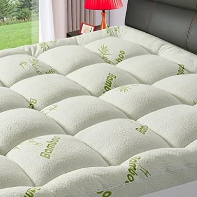 Full Size Mattress Topper for Back Pain,Premium Viscose Made from Bamboo 1200 GSM Extra Thick Mattress Pad,Quilted Fitted Pillow Top Mattress Cover with Deep Pocket Up to 21 Inches（54 * 75inch） - Image 3