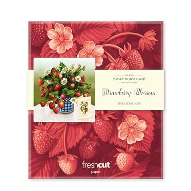 Freshcut Paper Pop Up Cards, Strawberry Blossom, 12 Inch Life Sized Forever Flower Bouquet 3D Popup Greeting Card, Birthday Cards, Thank You Card, Blank Notecard & Envelope - Image 6