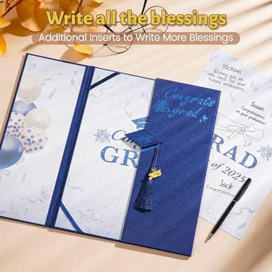 AYGXU Graduation Gifts-Graduation Guest Book 2025-guest Book for Graduation Party,Blue Autograph Book with Tassel Class of 2025 Graduate Party Decorations,Graduation Signature Guest Book - Image 3
