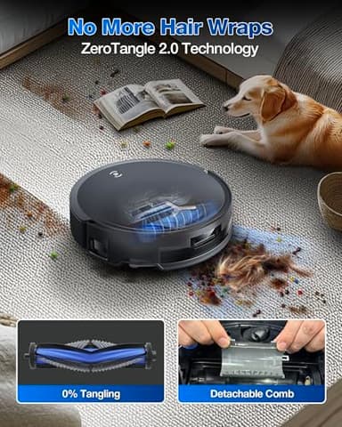 ECOVACS DEEBOT T50 MAX PRO Omni Robot Vacuum and Mop, 18,500Pa Blast Suction, 18mm Auto-Lift, ZeroTangle &TruEdge 2.0, AIVI 3.0 Obstacle Avoidance, Auto Hot Water Mop Wash/Dry/Refill, Self-Emptying - Image 6