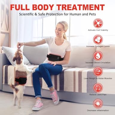 Red Light Therapy Belt, 3 in 1 LED Bead Infrared Light Therapy for Body, Wearable Wrap with Timer for Back Shoulder Waist 660nm Red Light-Therapy & 850nm Infrared Light Device Home Use (Corded - Image 6