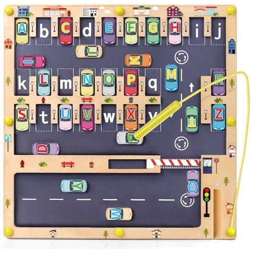 Scuwtocn Wooden Magnetic Alphabet Maze Letter Puzzle, Montessori Fine Motor Skills Toys for Boys Girls 3 4 5 Years Old, ABC Learning Toys for Kids Age 3+, Christmas, Birthday Present - Image 1